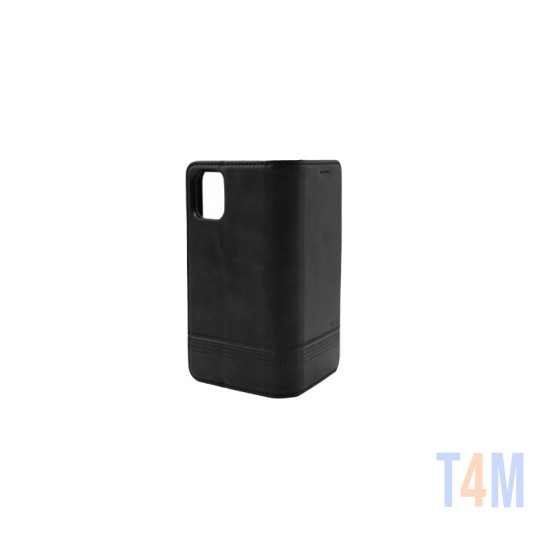 LEATHER FLIP COVER WITH INTERNAL POCKET FOR SAMSUNG GALAXY A32 4G BLACK